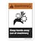 Signmission ANSI Warning Sign, Keep Hands Away Out Of Machinery, 24in X 18in Decal, 18" W, 24" L, Landscape OS-WS-D-1824-L-19956 - alternate 1